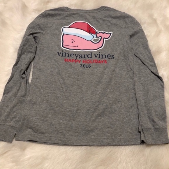 Vineyard Vines Santa Whale 2016 Pocket Tee - Picture 1 of 5